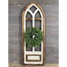 Ozark Hills Wall Decor Window-12x34 inch-Antiqued White