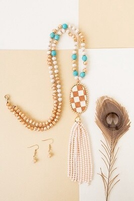 Beaded Tassel Necklace