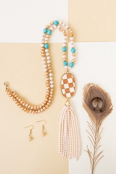 Beaded Tassel Necklace