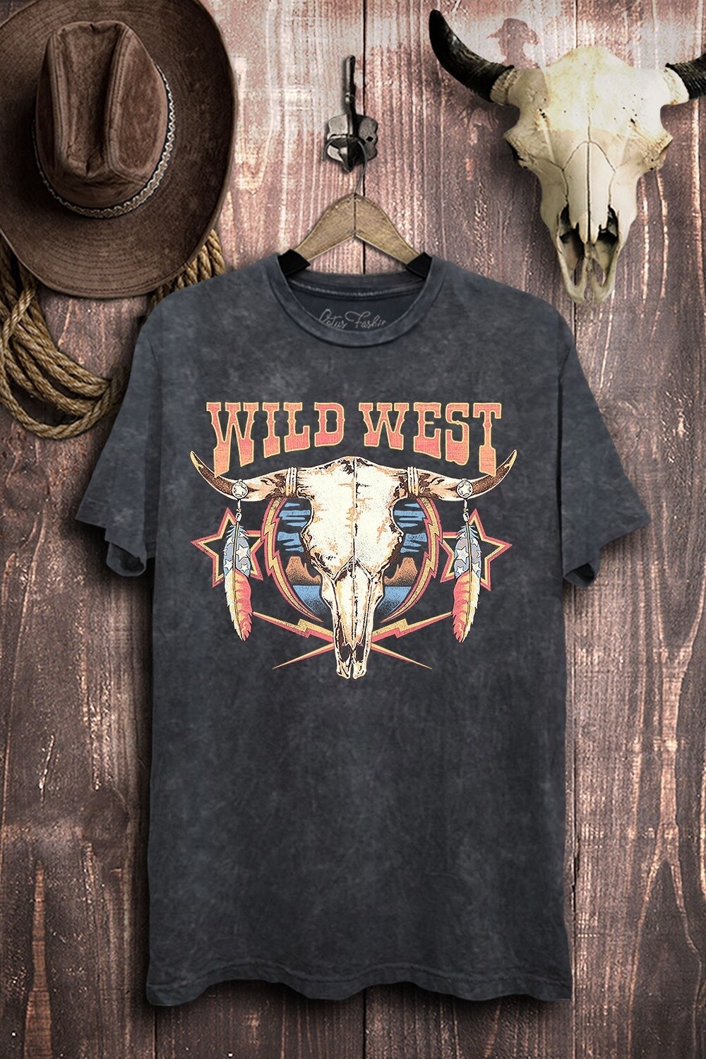 Wild West Cow Skull Graphic Top