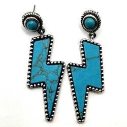 LIGHTNING BOLT METAL DANGLE EARRING