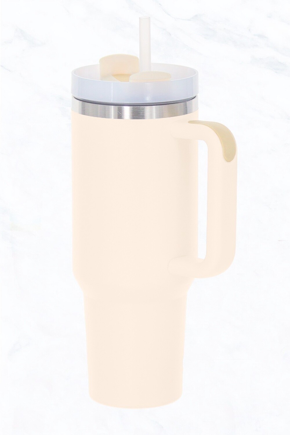 Silicon, 40 oz, Stainless Steel Tumbler, Colour: Beige