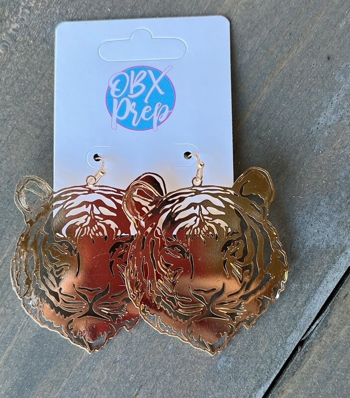 Tiger Filagree Dangle Earrings
