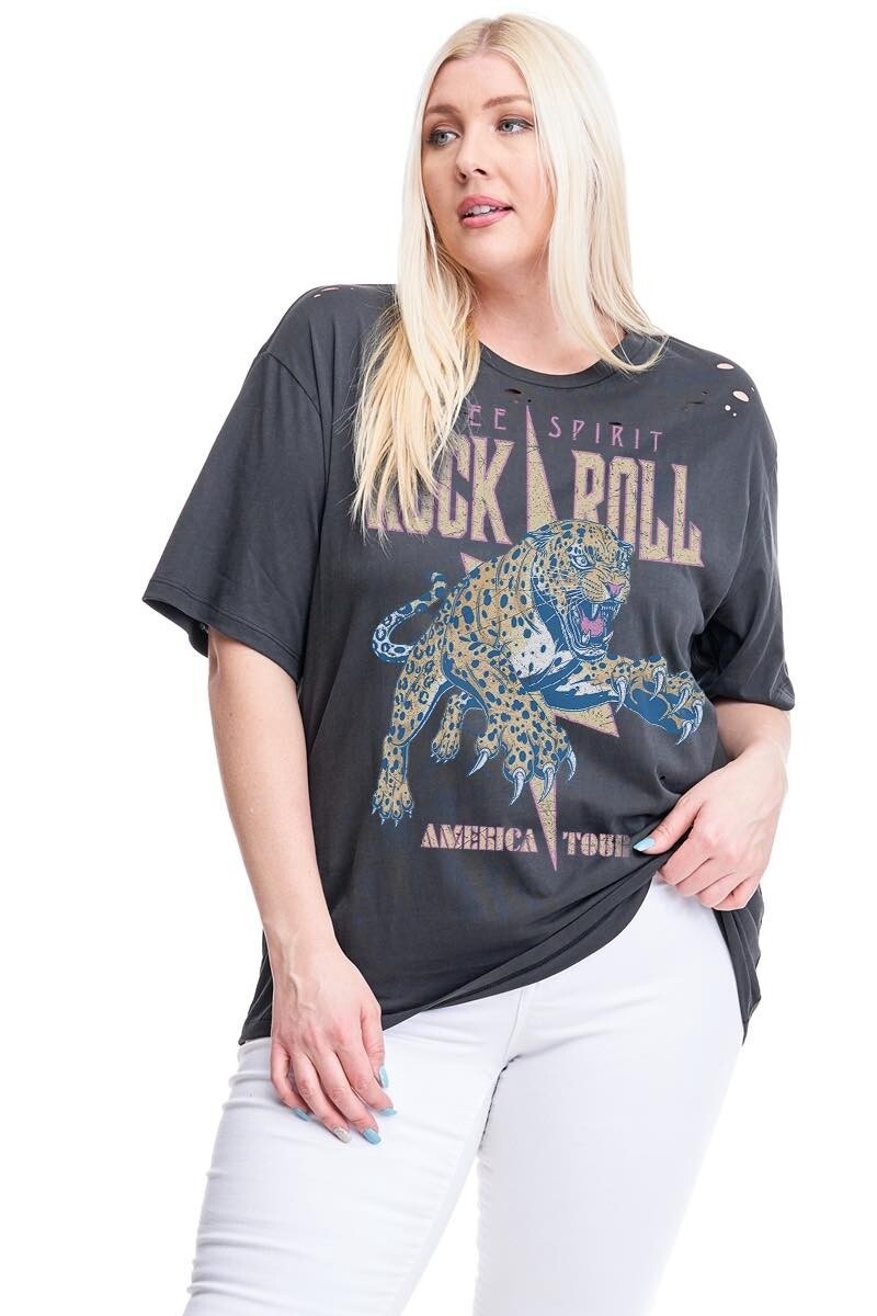 ROCK &amp; ROLL AMERICAN TOUR  GRAPHIC TEE-PLUS