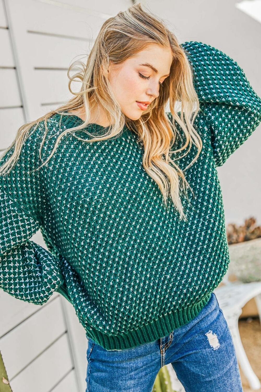 Textured Cozy and Soft Pullover Sweater Top