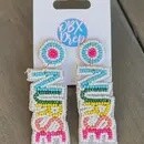 Nurse Bright Seed Beaded Drop Earrings