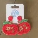 Apple #1 Seed Beaded Drop Earrings