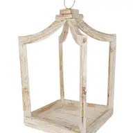 Canopy Farmhouse Wood Lantern, Size: Large, Colour: White