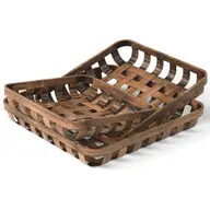 Set of 3 Decorative Tobacco Baskets