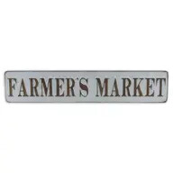 Grainvale Horizontal &quot;Farmers Market&quot; Galvanized Wall Sign