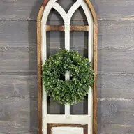 Ozark Hills Wall Decor Window-12x34 inch-Antiqued White-NEW