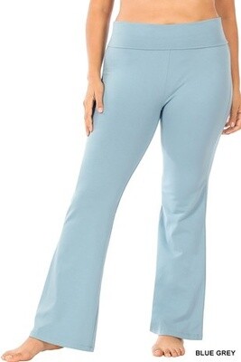 PLUS PREMIUM COTTON FOLD OVER YOGA FLARE PANTS