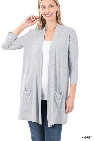 SLOUCHY POCKET OPEN CARDIGAN