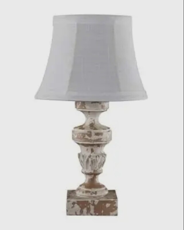 Luxembourg Distressed White Accent Lamp