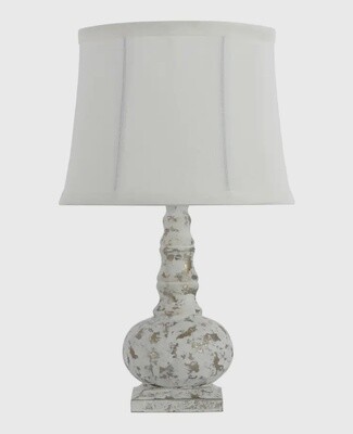 Mini Danbury Accent Lamp Silver White 15”H