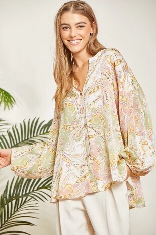 PLUS SIZE WOVEN TOP