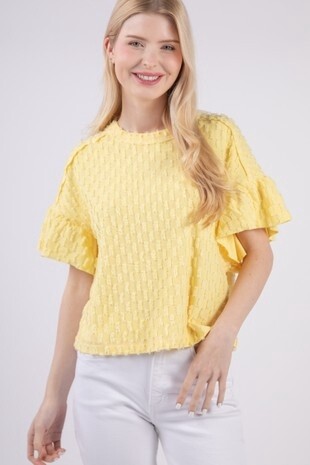 Textured Knit Oversized Casual Top