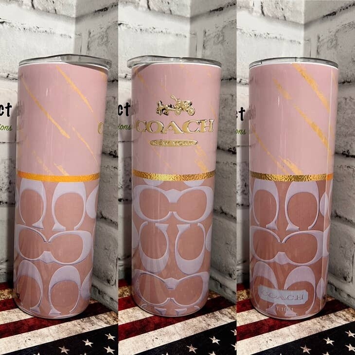 Light Pink Coach | 20oz Skinny Shimmer Tumbler