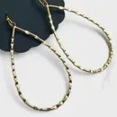Accompany Me Gold Oval Textured Hoop