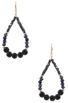 Semi Precious Stone Teardrop Earrings