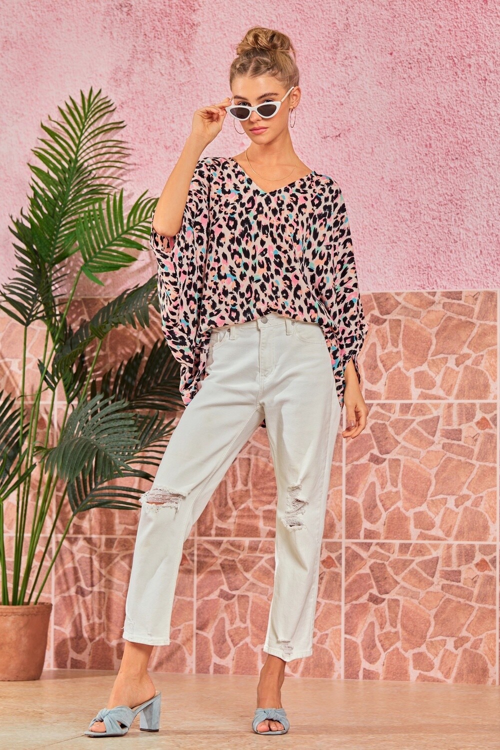 Leopard Print Poncho Top