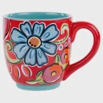 Red Floral Mug