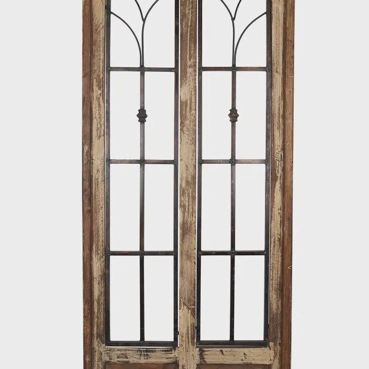 San Miguel Large Rustic Wall Window-24x60 inches-Large, Colour: Antiqued White