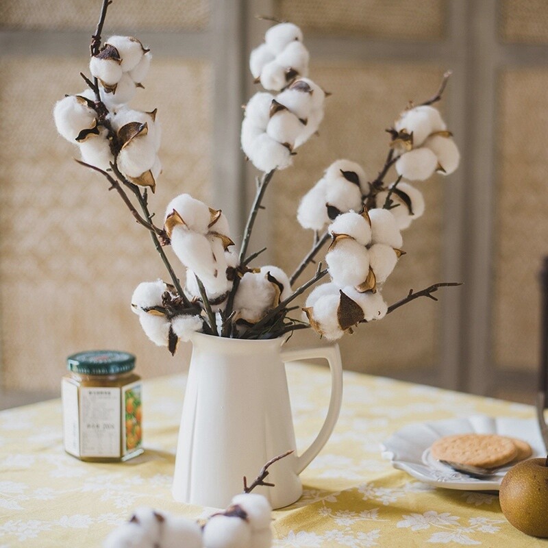 21&quot; Cotton Stem-10 Large Cotton blossoms