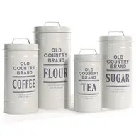 Set of 4 Old Country Brand Kitchen Canisters