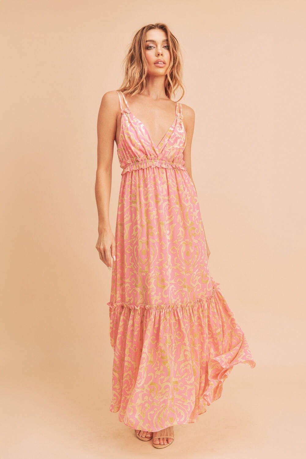 Davia Dress, Size: Small, Colour: Pink/Green
