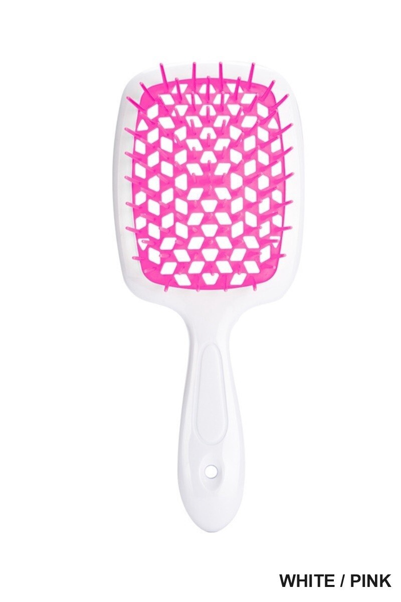TIK TOK DETANGLING HAIR MASSAGE COMB BRUSH, Colour: White/Pink