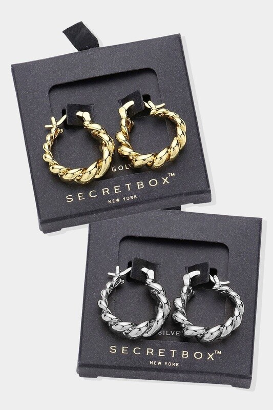 14K Gold Hoop Pin Catch Earrings