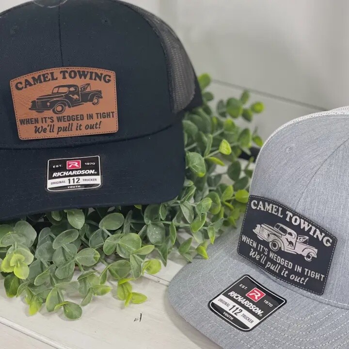 Camel Towing Patch Black Snapback Hat