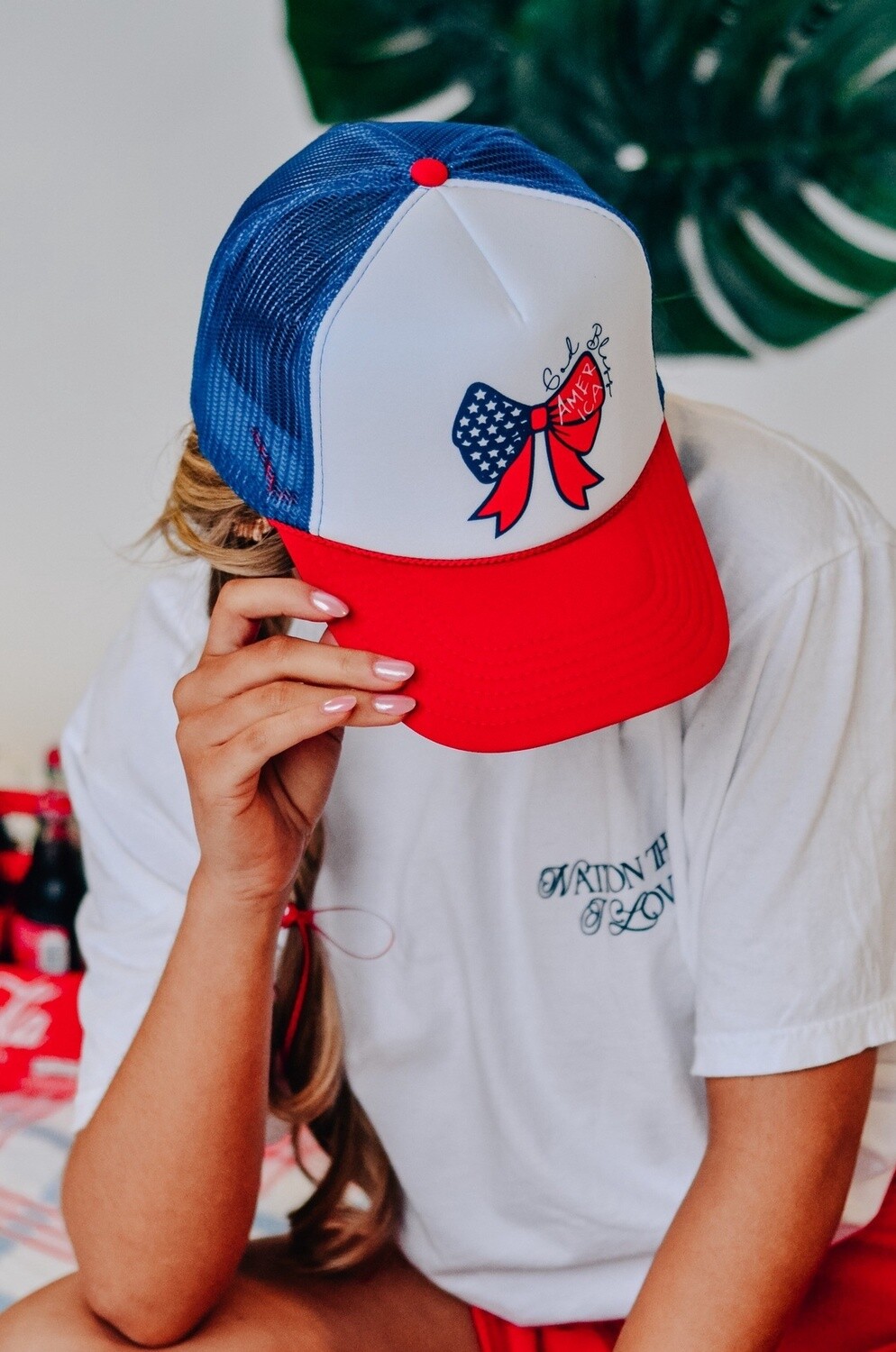 God Bless America Bow Hat