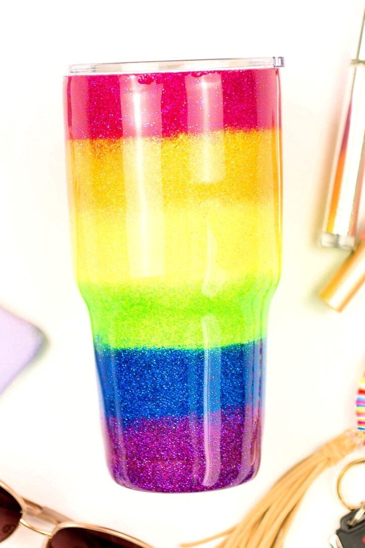 Rainbow Glitter Hot Cold 30oz. Tumbler
