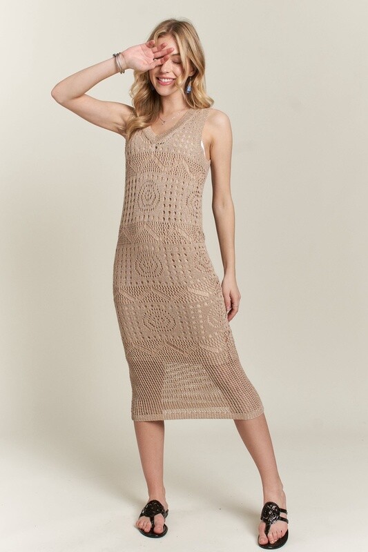 LUREX CROCHET DRESS WITH LINING