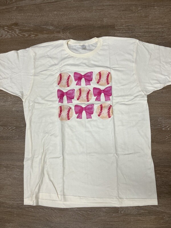 Baseball &amp; Bows Graphic Tee