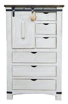 W White W/15W Barn Door Chest
