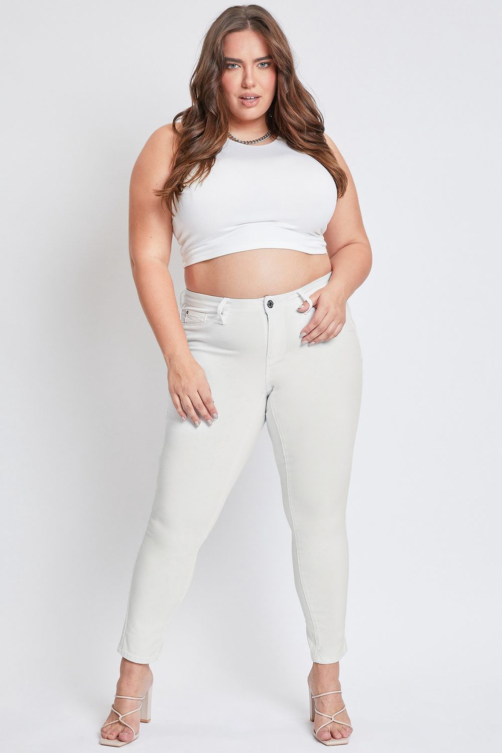 PLUS Hyperstretch Skinny Jean, Colour: Vanilla Cream, Size: 1X