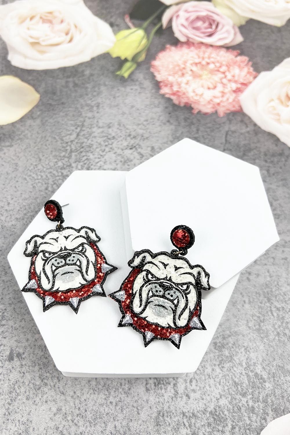 Georgia Bulldog Football Drop Post Earring