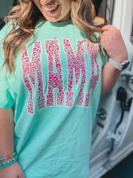 Bright Neon Leopard Mama Tee