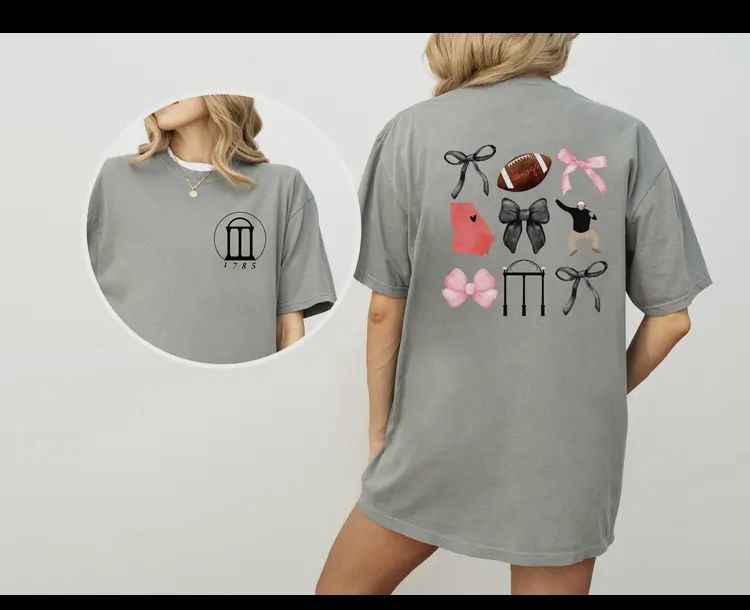 UGA Coquette Bow Graphic Tee