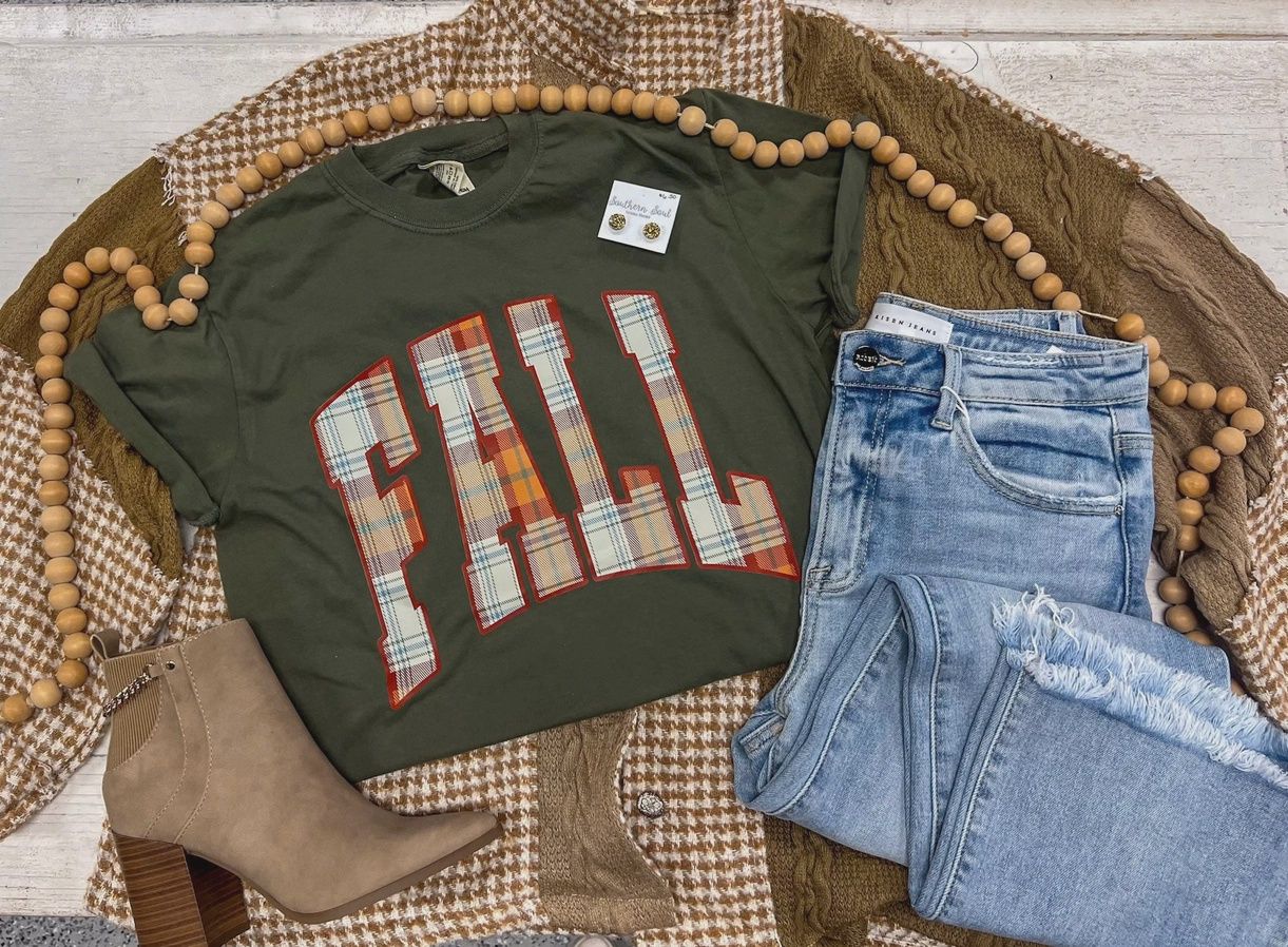 Sage Fall Plaid Tee