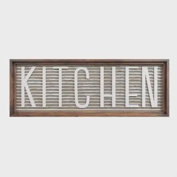 Kitchen Framed Metal &amp; Wood Sign