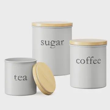 Set of 3 Embossed Nesting Canisters