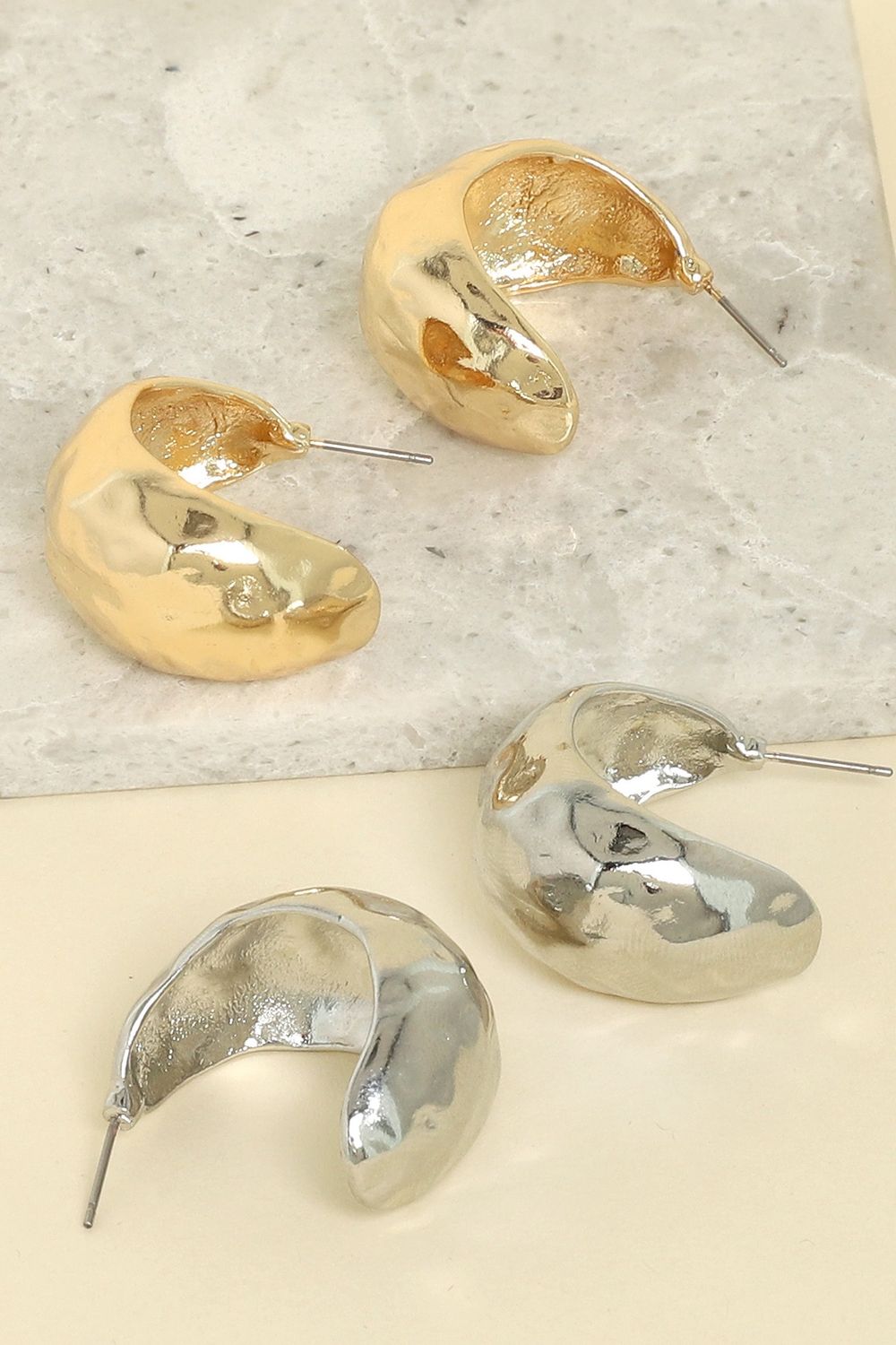 Chunky Crescent Hoop Earrings