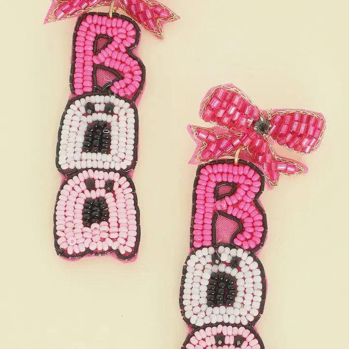 Halloween Boo Ghost Seed Bead Post Earrings