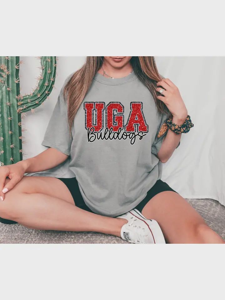 UGA Bulldogs Faux Glitter Tee
