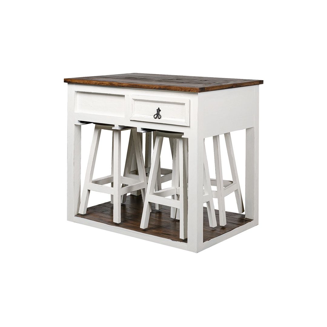 Kitchen Island with 4 Bar Stools