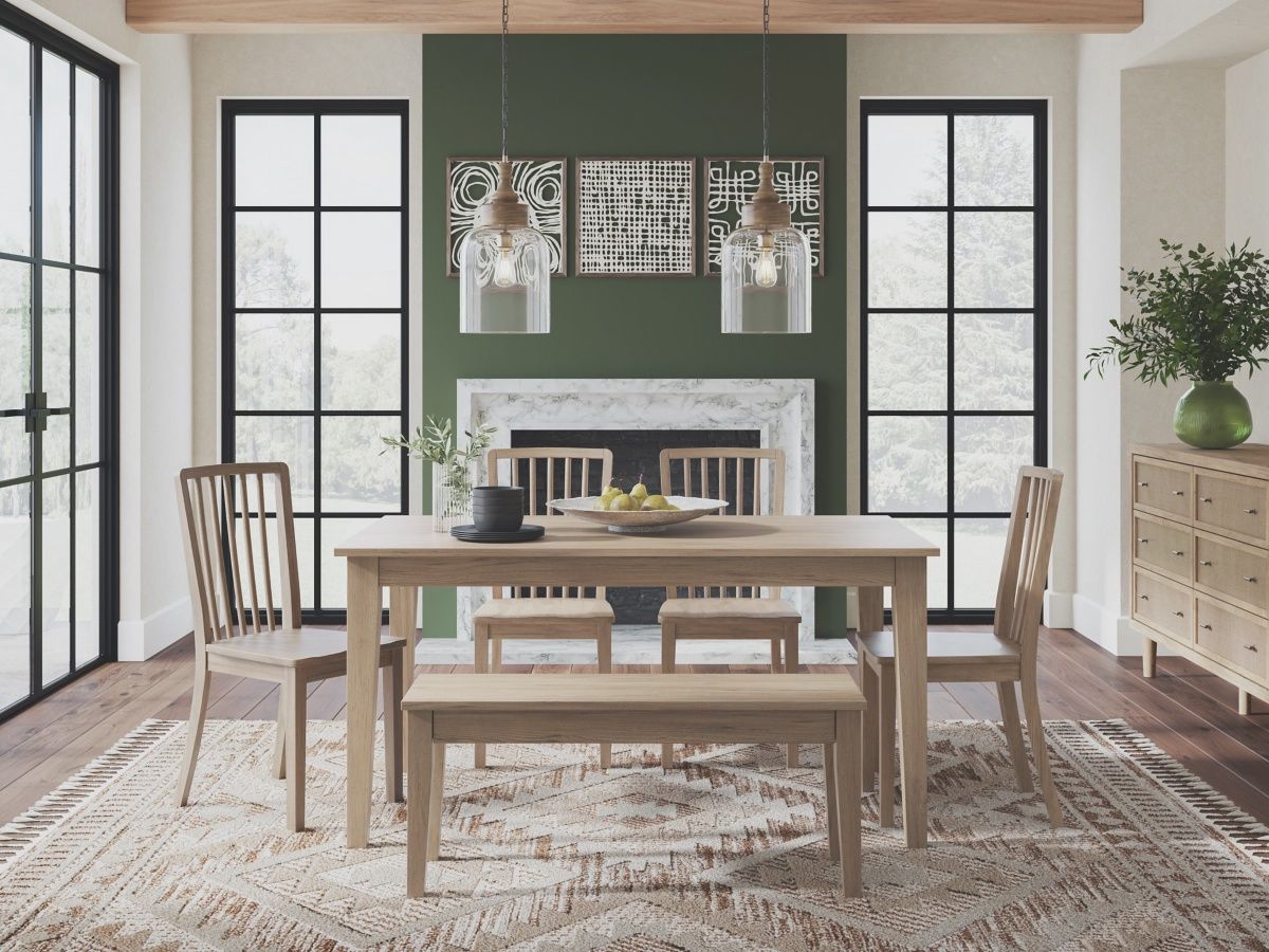 Rectangular Dining Room Table Set with 6 Chairs